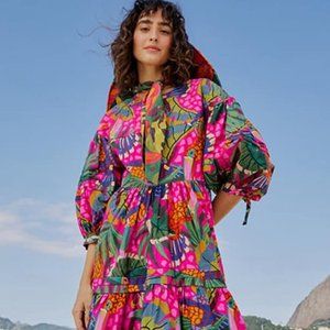 Farm Rio Pink Painted Toucans Dress